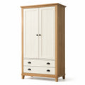 Armoire 2 portes en chêne et MDF crème