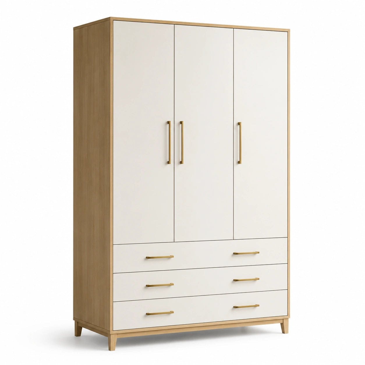 Armoire en bois avec portes et tiroirs en MDF blanc