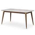 Table à manger en marbre et bois de noyer 150x90x75 cm