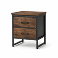 Table de chevet en bois et métal marron/noir