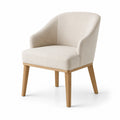 Chaise en bois et tissu lin beige 60x65x85cm